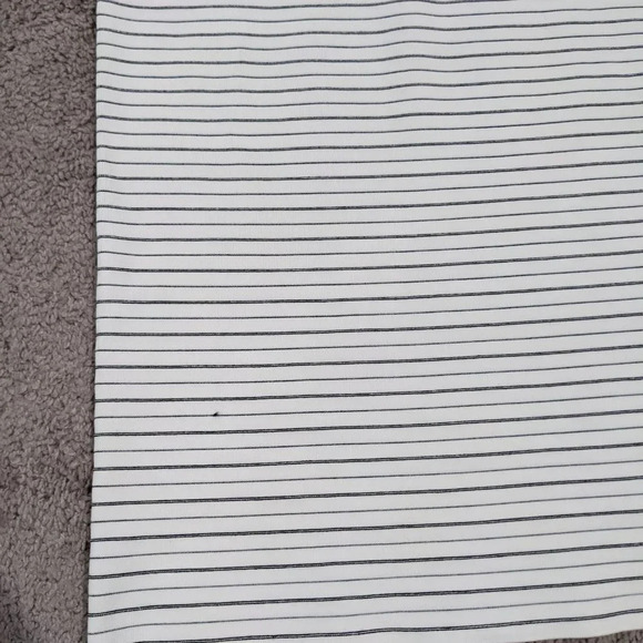 Theory Body Con Striped Ribbed Stretch Knit Midi Dress Ivory Black Small - Picture 4 of 8